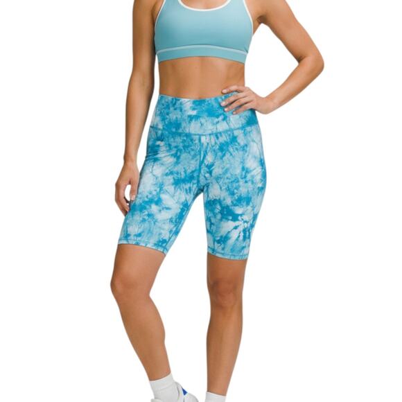 32 Degrees Pants - NWT 32 Degrees Women’s L High Waist Bike Shorts Caribbean Sea Tie Dye Heat Cool